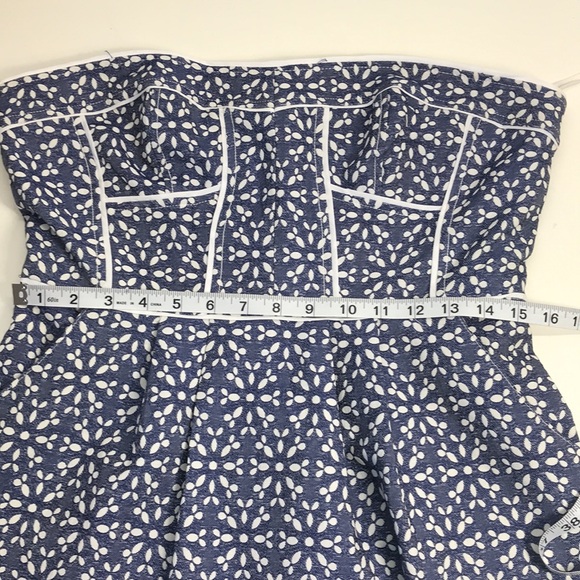 NWT Under Skies Strapless Blue & White Dress - Picture 12 of 13